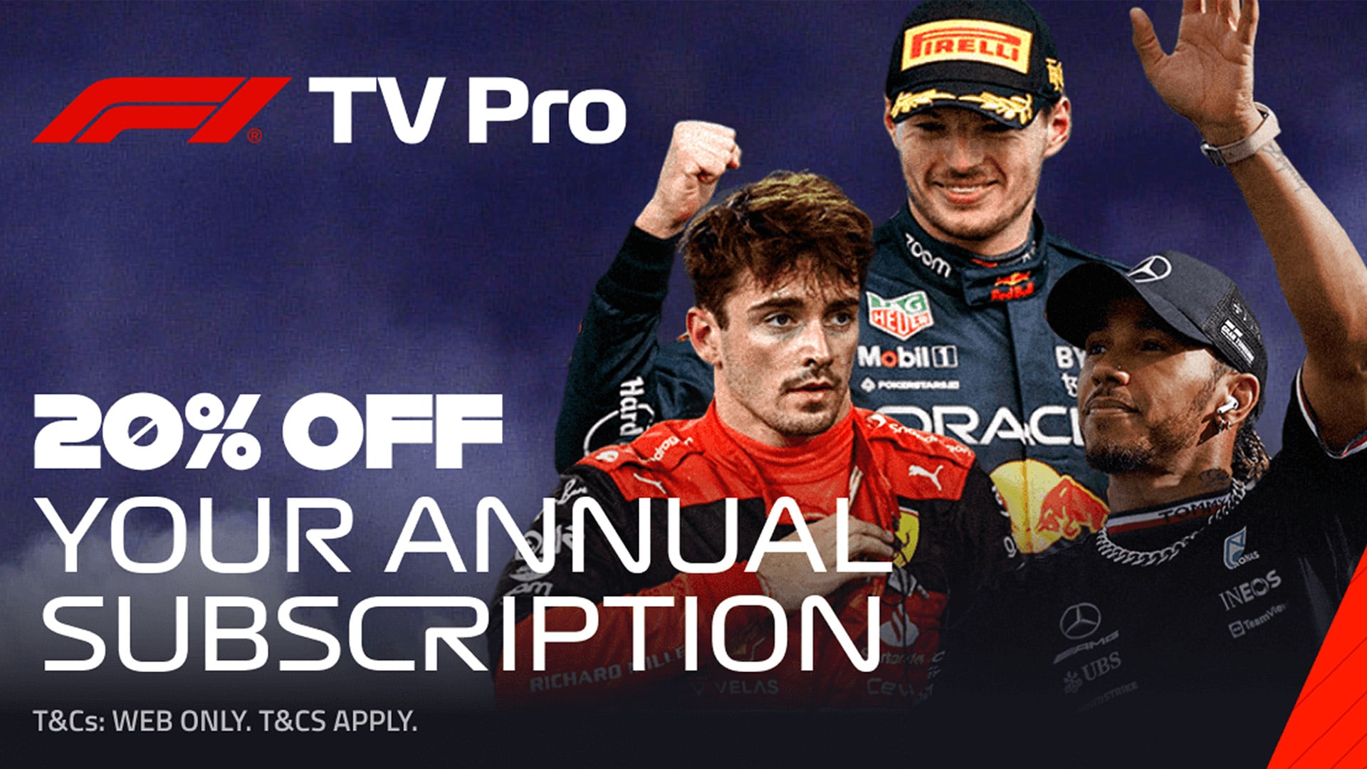 Get up to speed on the 2023 season with F1 TV Pro and enjoy 20 off